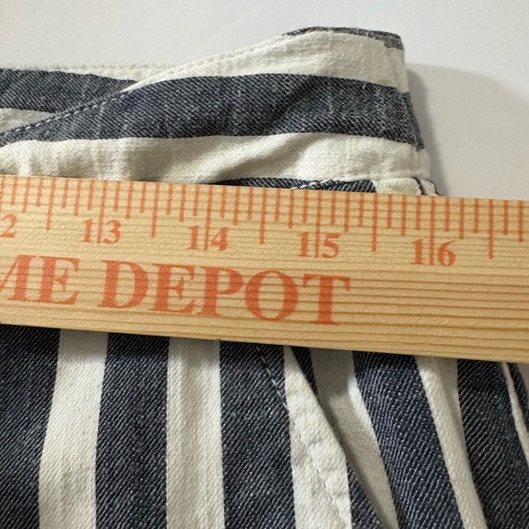 Sanctuary Striped Navy/White Soft Cotton Casual Trousers with Tie Belt. Coastal - Picture 5 of 13